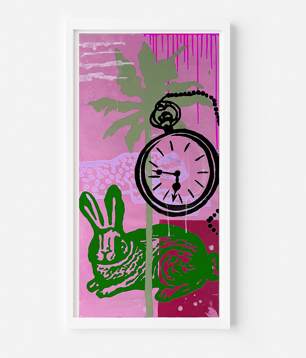 an hour late purple print